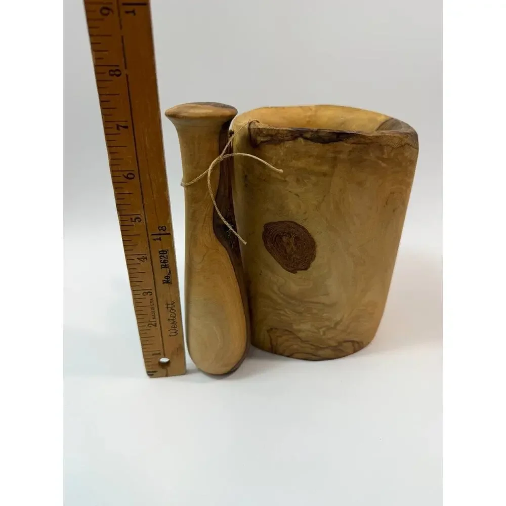 Arte Legno Olive Wood Mortar and Pestle Italy Solid Wood 3 lb Kitchen